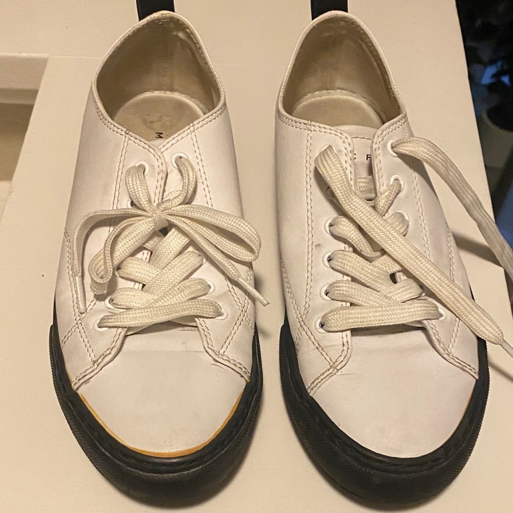 Marc Fisher White and Black Sneakers